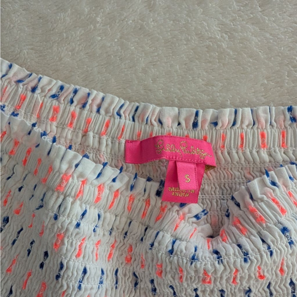 Lilly Pulitzer Ethenia White Blue Orange Patterned Mini Skirt - Small - Picture 3 of 9